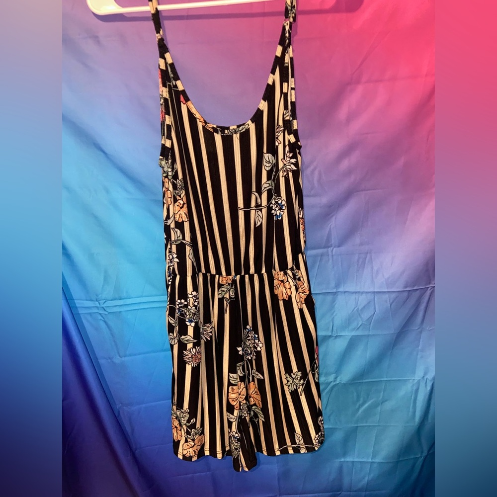 Black floral romper